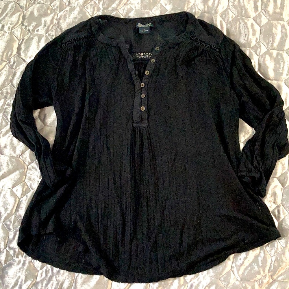 Lucky Brand see thru black top